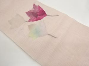 紗紬紙布花々模様織出し名古屋帯